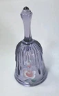 Vintage Fenton Glass Amethyst Purple Hand Painted Bell, Signed