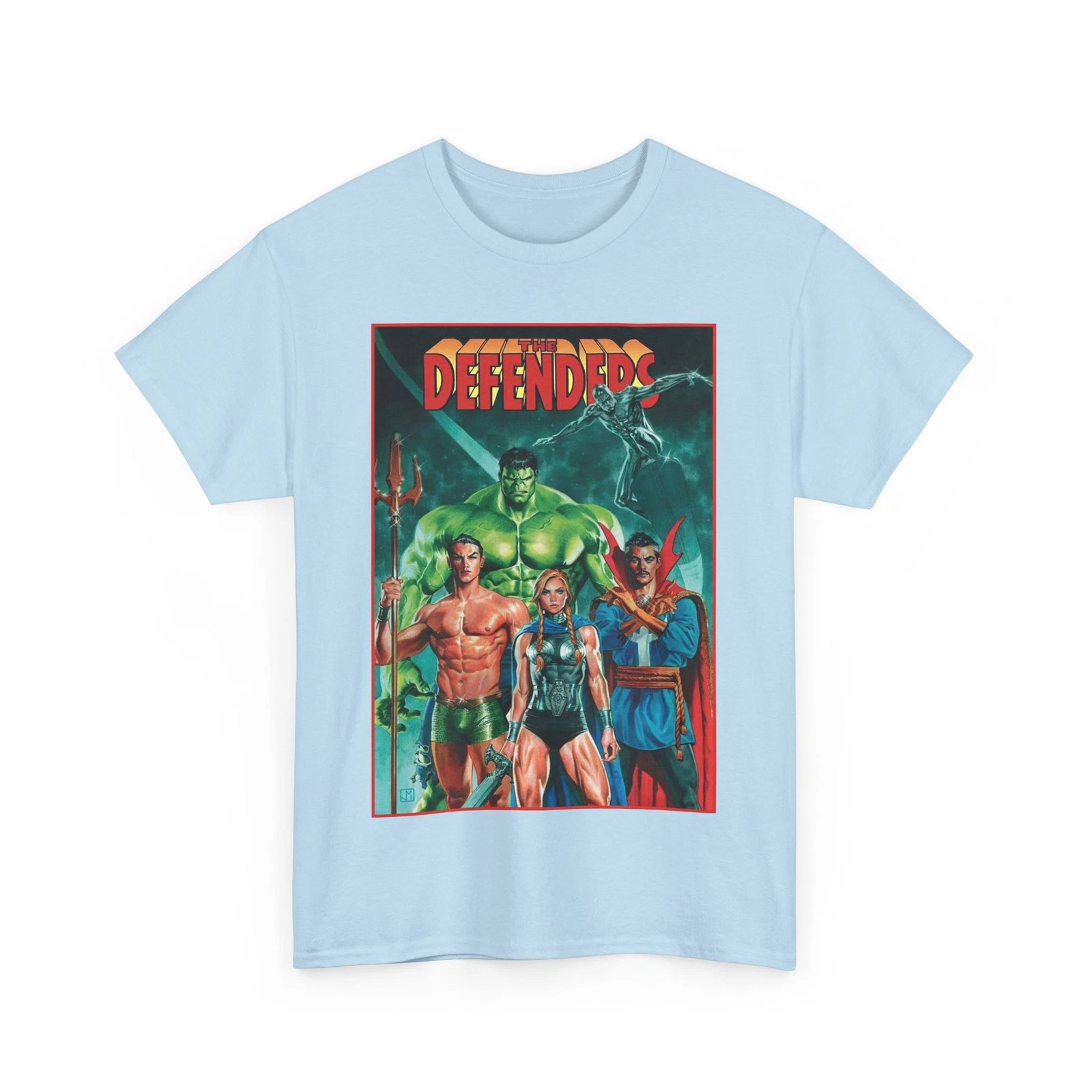 Defenders T-Shirt - Dr Strange, Valkyrie, Hulk, Namor, Silver Surfer - Marvel