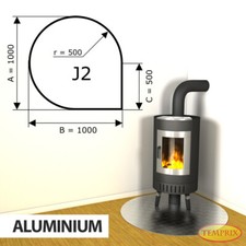 Kamin Bodenplatte Funkenschutz Kaminplatte Aluminium Ofen Platte Ofenblech - J2