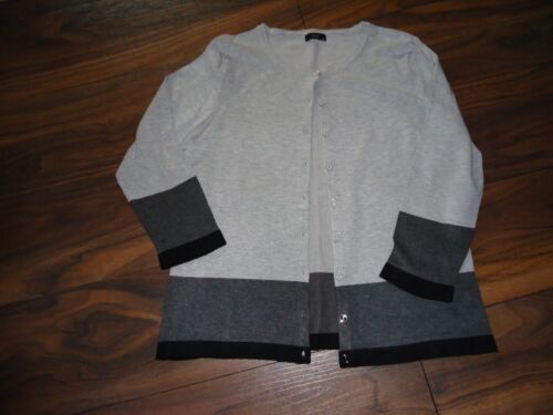 M&Co grey and black front button cardi size 16 - Picture 1 of 2