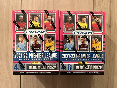 (LOT of 2) 2021/22 Panini Prizm Premier League Soccer Blaster Box BLUE MOJO