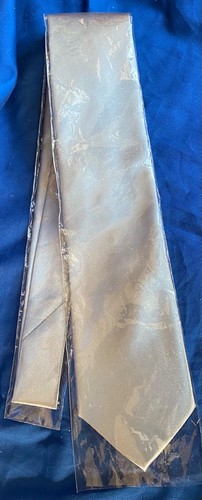 Alexander Logan cravatta uomo grigia tinta unita 3 1/4" larghezza 56" lunga nuova - Foto 2 di 5