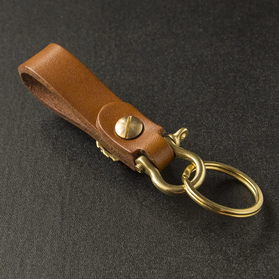 Key Chain Skull Concho Leather Belt Loop Key Holder Bow Shackle Punck Key Ring - Image 3 of 3