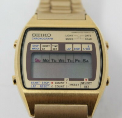 Seiko A127-5020 Vintage chronograph watch LCD digital Rare 1970s