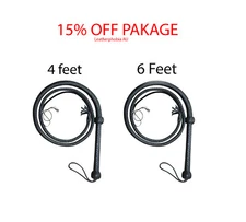 Genuine Cow Leather whip 4 & 6 Feet Long 12 Plait Heavy Duty Weaving Bull Whip