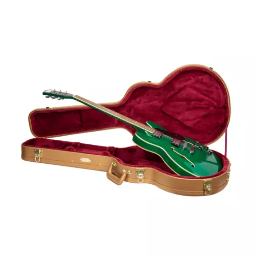 Crossrock Wooden Case-Fits 335 Style 6 Strings Semi-Hollow Electric Guitars