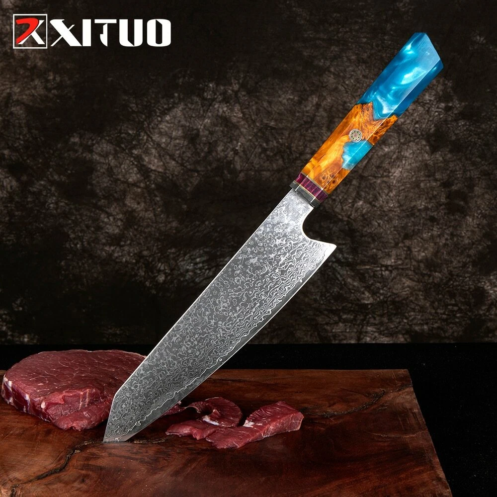 Damascus Kitchen Knife Japan VG10 Steel Professional Kiritsuke Chef Knifes