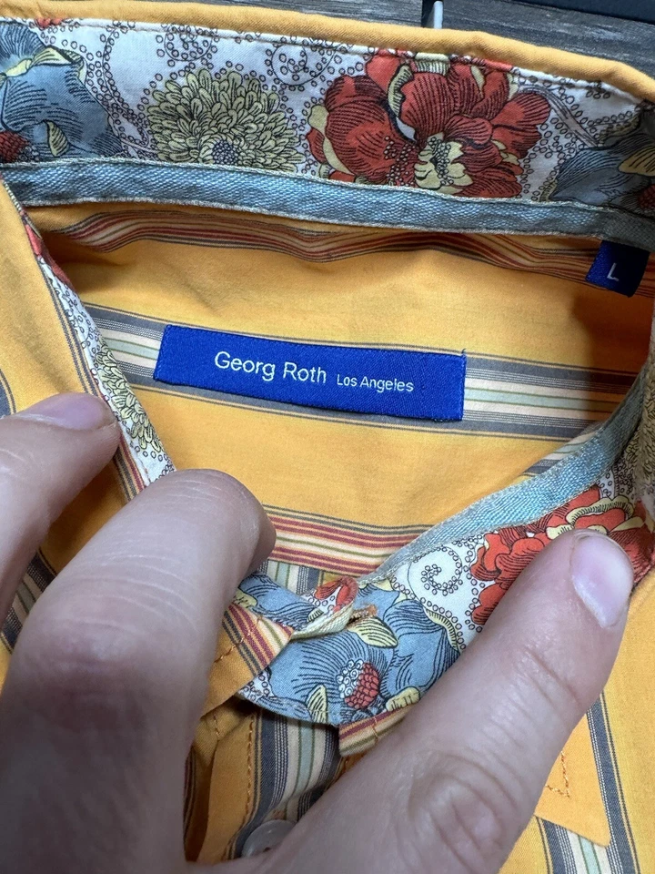 Georg Roth Mens L Long Sleeve Button Up Flip Cuff Shirt - Image 2 of 4