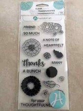 Hampton Art Clear Acrylic Stamp Set Thanks Layering Flower NEW