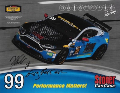 SIGNED 2018 PHILLIPS ECKLIN CARTER ''ASTON MARTIN'' #99 LEMANS IMSA CTSC POSTCARD