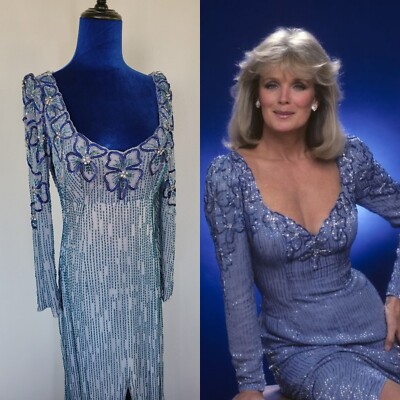 Linda Evans Evening Gown Dynasty Style Beaded Gown Celebrity Wardrobe-
