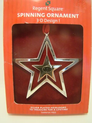 Regent Square Spinning Ornament 3-D Design Silver-Plated Tarnish-Free