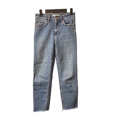 BERSHKA STRAIGHT CROPPED JEANS WOMENS SIZE