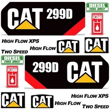 Decal Kit fits CAT 299D Skid Steer 299 D High Flow Track Loader 7y Sticker Wrap