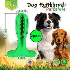 2 pack Dog Chew Toy Toothbrush Teeth for Medium Size Dogs 20lb to 40lb Rubber