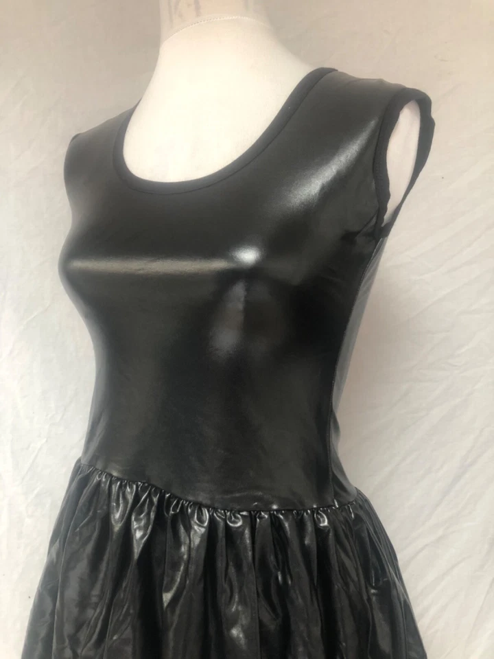 black wet look stretchy dress Y2K S/M - Image 4 of 4