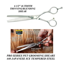 MASTER GROOMING TOOLS 6 1/2" 46 Tooth PRO THINNING SHEAR SCISSOR Thinner Blender