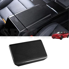 For Tesla Model 3 2024-2025 Dry Carbon Fiber Center Console Armrest Box Cover