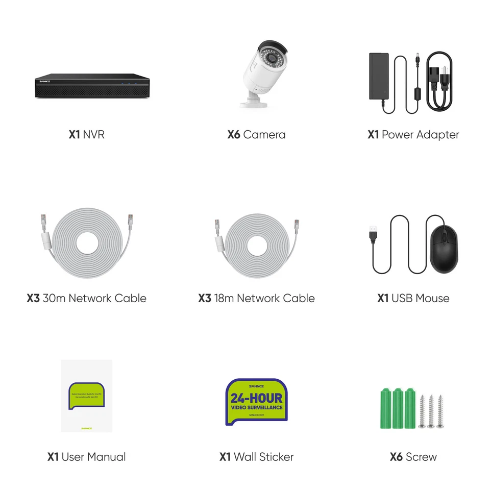 SANNCE HD 5MP POE IR Überwachungskamera Set 10CH NVR Außen Zwei-Wege-Audio IP66 - Bild 3 von 4