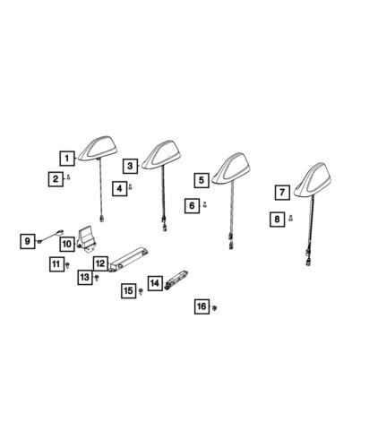 Antena del módulo frontal para Chrysler Pacifica 2018-2020 (N/P 68347554AA)