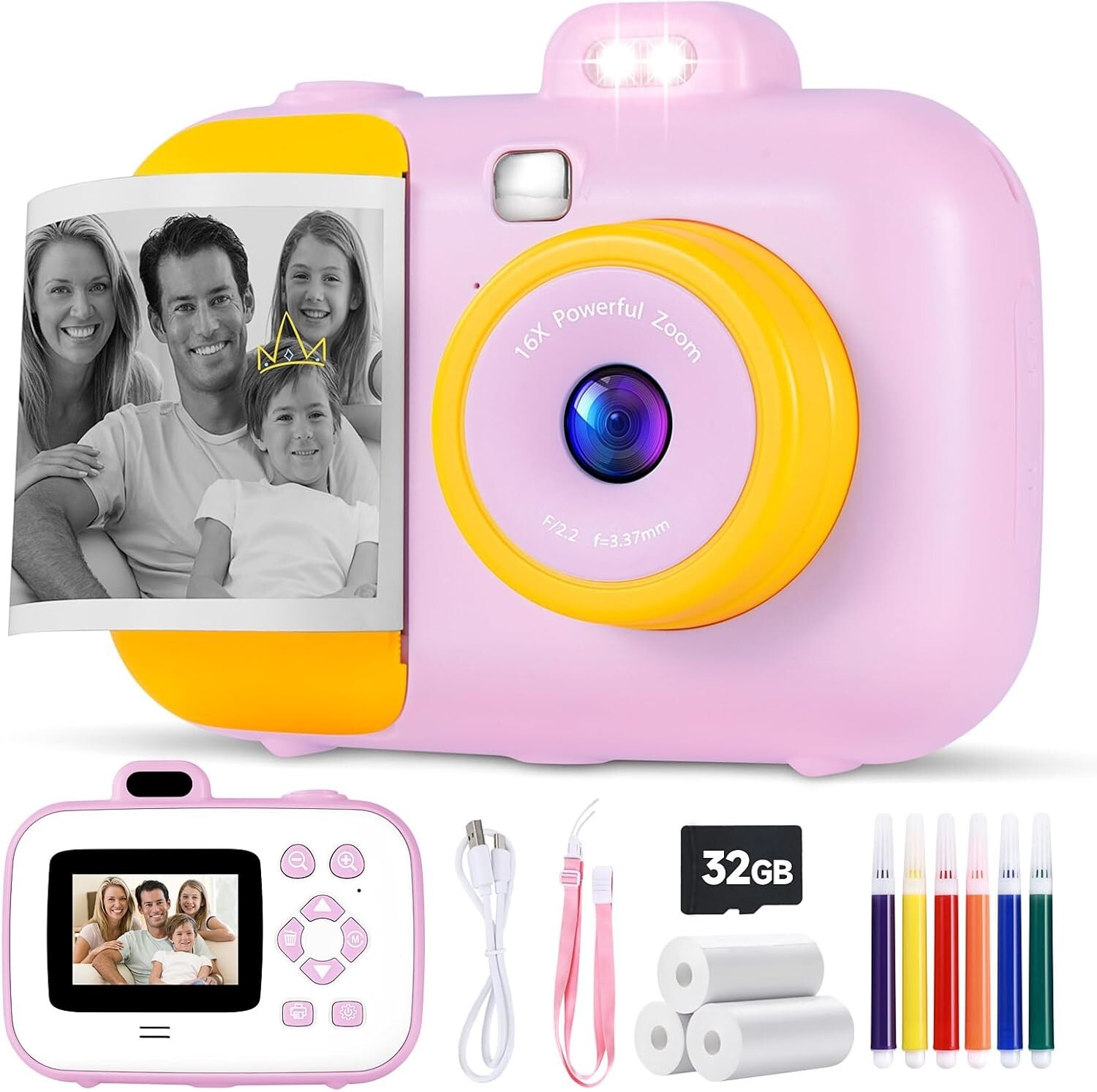 Kids Instant Camera - Digital Instant Print for Ages 3-12, Great Gifts for Girls-image