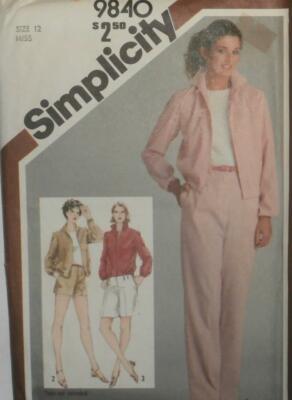 Simplicity Sewing Pattern 9840 Woman's Jacket Pants Shorts Culottes 12 ...