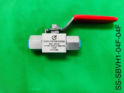 1/4'' 2-Way Threaded In-Line Full Port Ball Valve - DP 316 Stainless, 3000 PSI