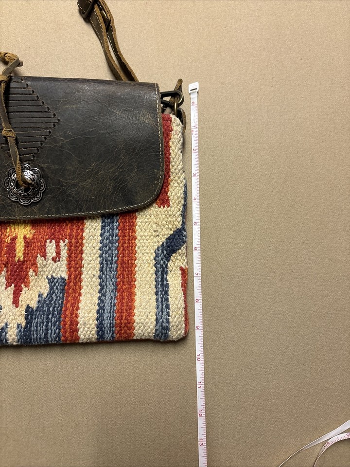 Myra Bag Nifty Small & Cross Body Bag Upcycled Canvas & Leather S-2600: Handbags