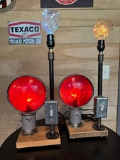 Automotive Black Pipe Repurposed Dual-light Accent Lamp Decorative Functional