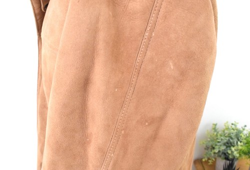 WOOLRICH Californian Lamb Suede Shearling Coat Size 42R/52R XL Vintage Camel USA - Picture 20 of 20