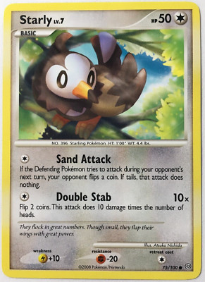 POKEMON STARLY LV.7 75/100 D&P STORMFRONT COMMON NEAR MINT