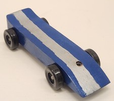 Vintage Pine Car SOAP BOX DERBY Toy RACE CAR - Hand Made - Blue Grey