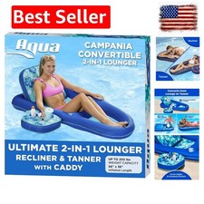 Aqua Campania Ultimate 2-in-1 Pool Float Lounge   Extra Large   Inflatable Po...