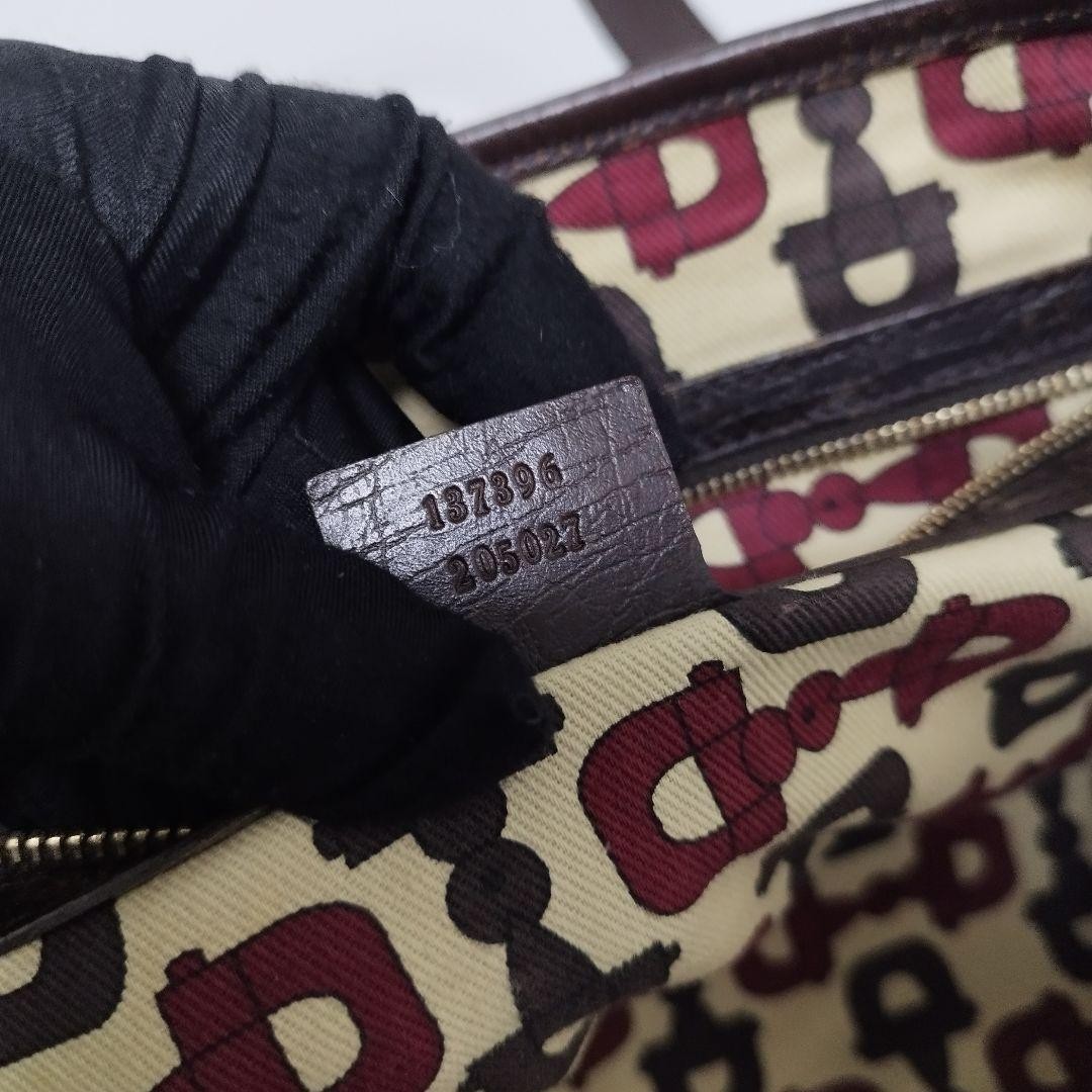 GUCCI Sherry Canvas Tote Bag Brown A4 Shoulder Authentic Excellent Condition thumbnail 11