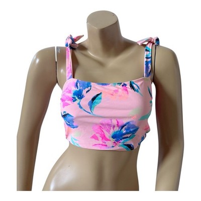 NO BOUNDARIES Womens Size Medium (7-9) Floral Print Bikini Swim Bathing Suit Top