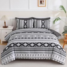 Comforter Set Size Cal King Bed in a Bag Boho Black California King Dark Gray