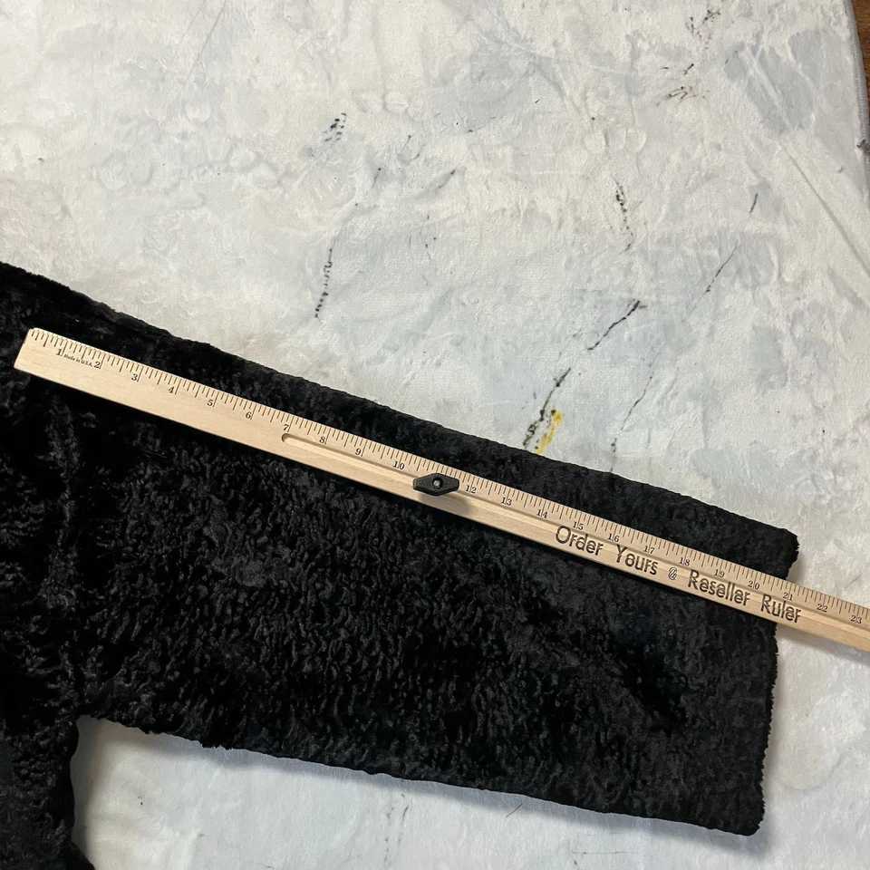 Bill Blass Saks Fifth Ave Faux Fur Double Breasted Coat Womens Size Small Black - Image 2 of 4