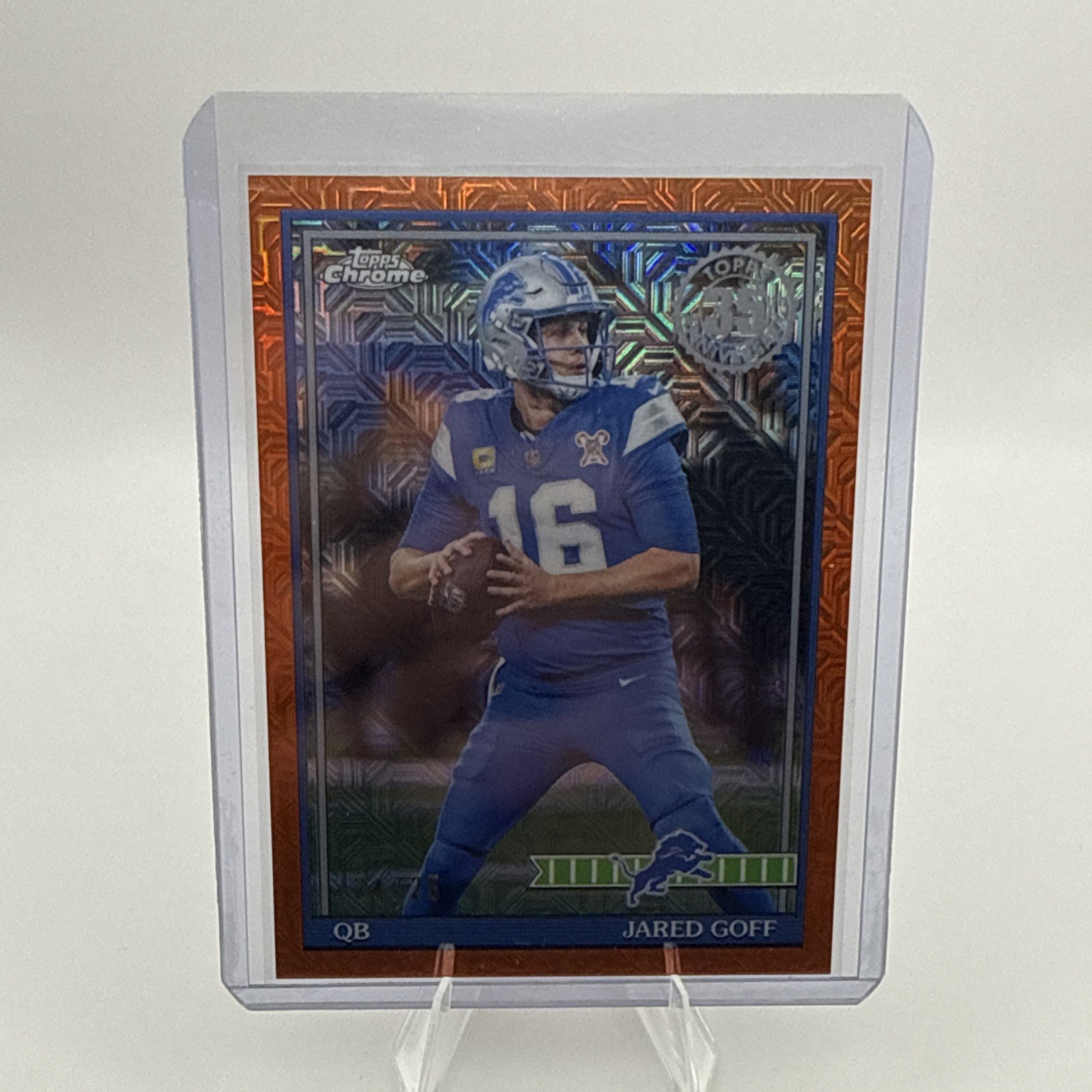2026 Topps Flagship Jared Goff Lions 1991 Chrome Orange /25 SSP #91TC-37