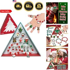 Christmas Kid Jewelry Set Rings Bracelets Earrings Holiday Dress Up Gift