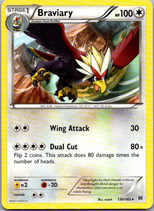 Braviary 130/162 Rare BREAKthrough Pokemon Lightly Played