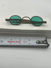 Antique Brass Frame Green Glass Lens Eyeglasses spectacles