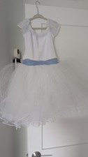 A Wish Come True Danse Antique Girls White Short Sleeve Dance Dress Size SC