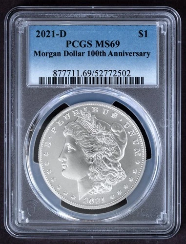 2021-D PCGS MS69 MORGAN Silver $1 Dollar Coin Denver Mint MS69