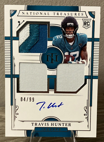 2025 National Treasures Travis Hunter RC Triple Patch On Card Auto /99 RPA