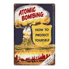 Vintage Atomic Bombing Protection Guide Tin Metal Signs Home Décor 8x12
