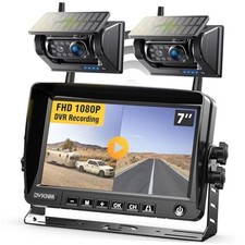 2 Magnetic Solar Wireless Backup Camera HD1080P 3 Mins DIY 7 inch - 2 cameras