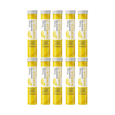 10er Pack BioSalma Vitamin C 1000mg Zitrone 20 Brausetabletten zuckerfrei