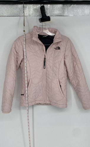 The North Face Girls Pink Long Sleeve Full-Zip Quilted Jacket Size Medium - Picture 2 of 9