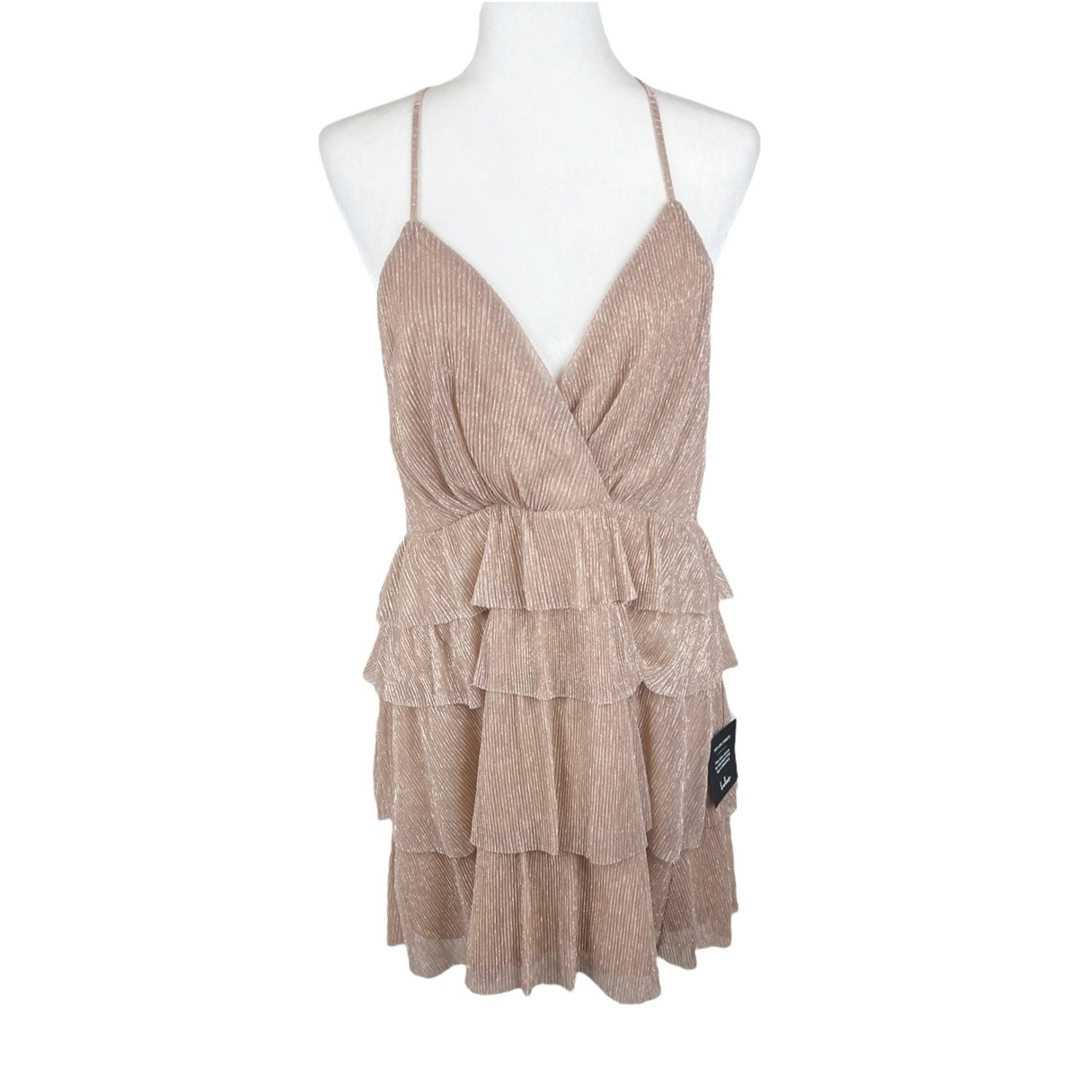 Lulu's Dress Women Extra Large Rose Gold Glowing Gorgeous Metallic Tiered 68854 | eBay Lulu's Dress Women Extra Large Rose Gold Glowing Gorgeous Metallic Tiered 68854 | eBay