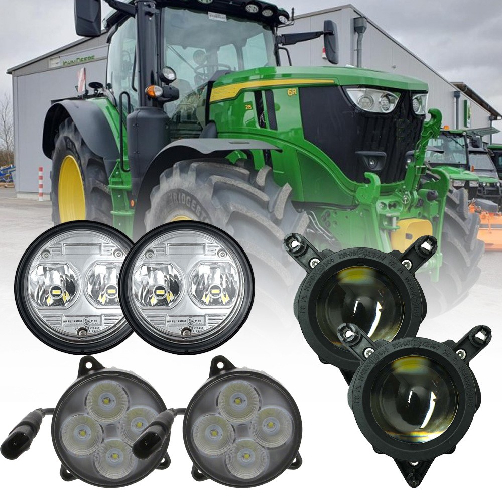 LED-Scheinwerfer +Nebelscheine SET für John Deere 6M 6R 7R 8R 9R Serie Traktoren